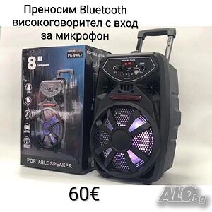 Преносим Bluetooth високоговорител/тонколона 8”, 300W