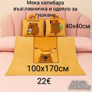 Мека капибара възглавничка и одеяло за гушкане