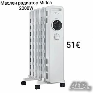 Маслен радиатор Midea 2000W до 24м²