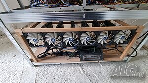 1x 580 8GB 5x 480 8GB Mining Rig Копачка за криптовалути