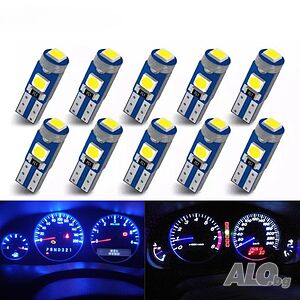10 бр. малки габаритни крушки за арматурно табло T5 3SMD LED супер ярък 3030 LED вътрешно осветление