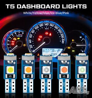 Нови 10 бр. малки габаритни крушки за осветление на арматурно табло T5 3SMD LED супер ярък 3030 LED