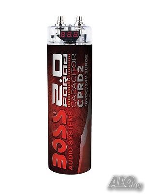 Кондензатор за усилвател за кола 2 фарада с дисплей, BOSS AUDIO CPRD2 2 Farad Capacitor