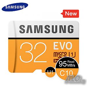 Карта памет на SAMSUNG 32G SDHC 80MB / s 95MB / s Клас EVO + MicroSD Клас 10 микро сд