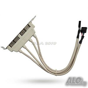 Pci 4 портов USB разклоител /хъб/ за свързване към дъннта платка на компютър за по вече USB