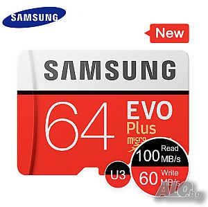 Нова карта памет SAMSUNG 64 GB Клас EVO MicroSD Клас 10 95MB/80MB