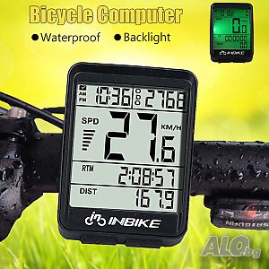 Водоустойчив безжичен LCD компютър за велосипед Колело Скоростомер километраж мотор велокомпютър