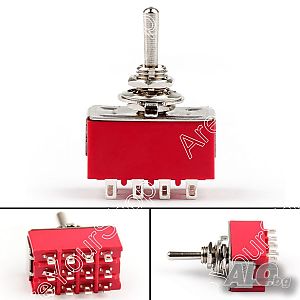 Ключ 6 мм Превключвател с 12 крачета, Pin 2 положения ON / ON 5A / 125VAC 2A / 250VAC MTS-402