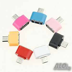 2 бр Micro USB мъжки към USB 2.0 женски адаптер преходник Android Андроид мобилни телефони GSM