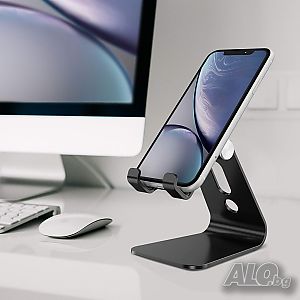 Стойка за мобилен телефон Регулируема Алуминиев държач всички смартфони iPhone таблет навигация