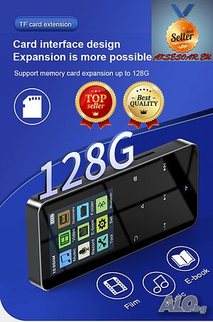 Портативен Bluetooth MP3 музикален плеър с 32GB памет видео Player 1,8” LCD HD MP4 плейър Hi-Fi FM
