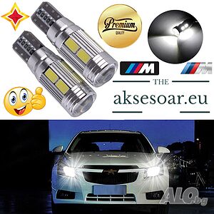 Диодни крушки T10 Бяла LED светлина W5W 10 SMD Canbus без грешки габарити за кола светлини Габаритни