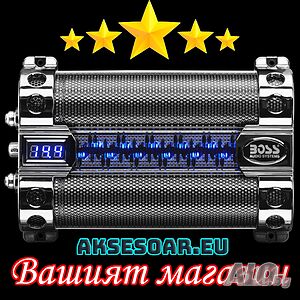 Кондензатор за усилвател за музика за кола 8 фарада с цифров дисплей BOSS Audio Systems 8 Farad бас