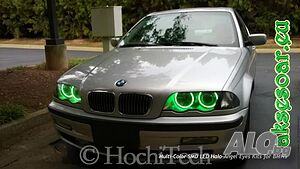 Ангелски очи многоцветни RGB LED Фарове Angel Eyes DRL за кола 4x131 mm за BMW E36 E38 E39 E46