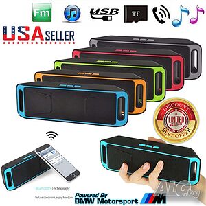 Блутуут колонка Bluetooth високоговорител USB флаш FM радио стерео Супер бас MP3 плейър тонколонка