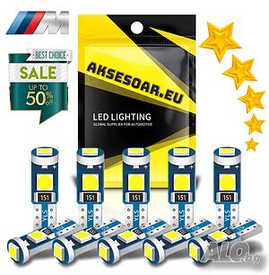 10 бр. малки габаритни крушки за арматурно табло T5 3SMD LED супер ярък 3030 LED осветление кола