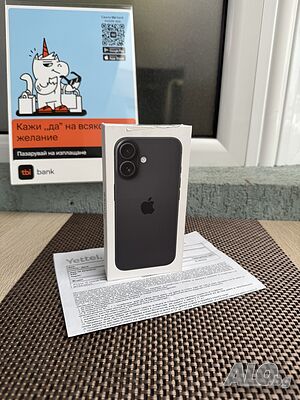 НОВ❗️ 36М Гаранция❗️ 256Gb❗️ iPhone 16 ❗️Лизинг от 65лв/м ❗️Black черен ❗️изплащане