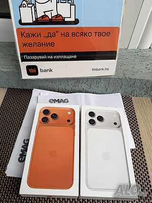 НОВИ❗️24М Гаранция❗️ iPhone 17 Pro Max ⚠️Лизинг от 48€/м ❗️ silver Orange 🍊 256Gb⚠️