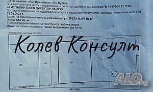 Продавам парцел-село Писменово, община Приморско, област Бургас