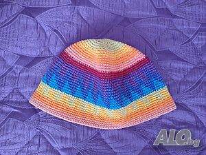 Унгарска шарена шапка плетка 100 % памук
