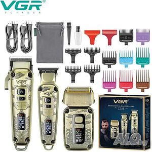 Комплект 3 в 1 VGR V-642 Машинка за подстригване, тример и самобръсначка с пълни аксесоари