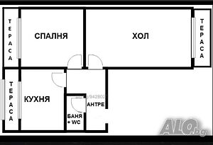 Продавам двустаен апартамент