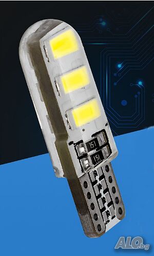 Водоустойчивa LED T10 диоднa крушкa-габарити, багажник, купе, жабка W5W / 194