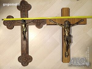 Стар кръст разпятие Христово, голям, тежък кръст от божи гроб, донесен преди 50, Исус Христос