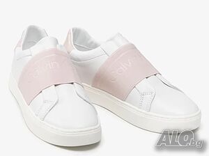 Оригинални сникърси Calvin Klein естествена кожа