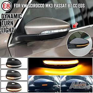 Мигачи огледало LED индикатор, бягащ мигач огледало, CC мигачи за огледала Passat B7 Jetta MK6