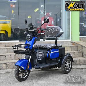 Електрическа триколка Bullmax C2 с 5 батерии, 3 места, крачна спирачка, LED дисплей, 1500W/60V/20Ah