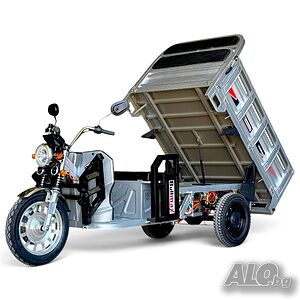 ГОЛЯМА двуместна товарна електрическа триколка BULLMAX B4000- 4000W / 72V 58Ah - 800 кг товар!
