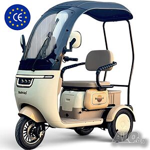 Eлектрическа триколка с покрив C5 Apolon, със сертификат (2000W max, 60V/20Ah), 2+1 места