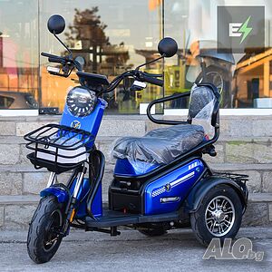 Двуместна електрическа триколка PUDDING PRO 1800W, 48V, 20Ah. 24 месеца гаранция.