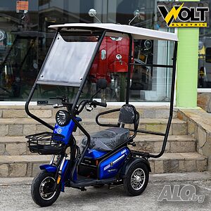 Двуместна електрическа триколка Volt Energy PUDDING PRO с покрив, страници, 1800W