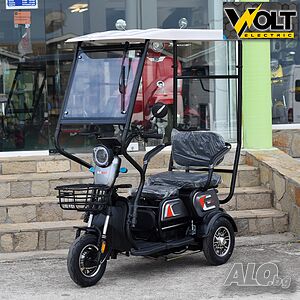 Триместна електрическа триколка BULLMAX C1 1500W, 20Ah, с покрив и страници за дъжд подарък