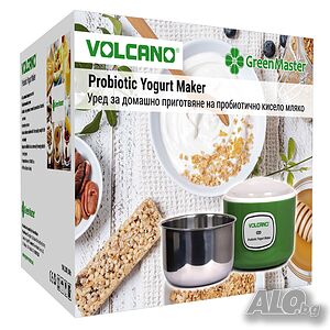 Уред за домашно приготвяне на пробиотично и кисело мляко - Volcano Probiotic Yogurt