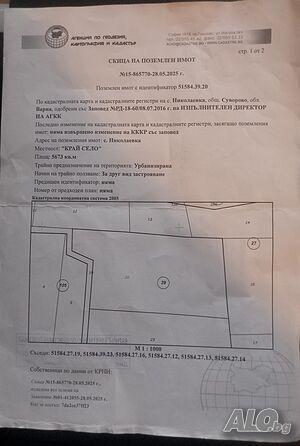 Продавам парцел с. Николаевка