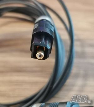 Аудио оптичен кабел с мъжки Toslink конектор и мъжки 3.5мм оптичен жак