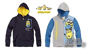Нова цена! Детски ватиран суитчър Minions за 6, 8, 10 и 12 г.