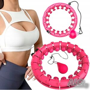 Смарт 3D Hula Hoop с тежест и масажни възли - Регулируем фитнес обръч за стягане на талията и корема
