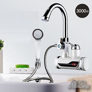 Комбиниран проточен смесител - бойлер - за мивка и душ 2 в 1, 3000W, ЗА СТЕНЕН МОНТАЖ