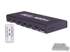 HDMI превключвател/сплитер 4 входа/2 изхода HDMI5001