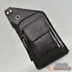 Мъжка чанта HQC 9908 BLACK, еко кожа