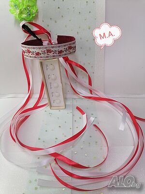 Косичник с червена и бела лента. (модел 509)