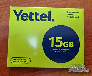 Сим карта за акаунти Yettel 15 GB безлимитен интернет