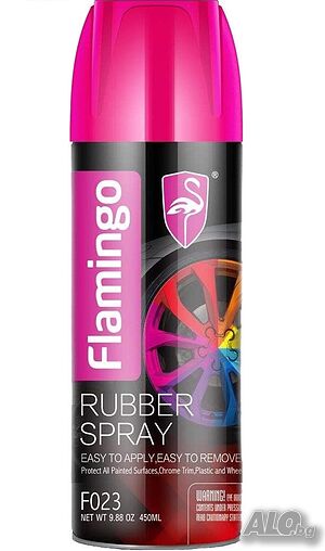Спрей гумено покритие за джанти черен мат FLAMINGO Rubber Spray, 450мл