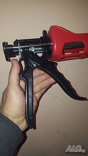 Нов Пистолет за двукомпонентно лепило Метален. Нов. Здрав. Надежден.pistolet.lepilo.beton.anker