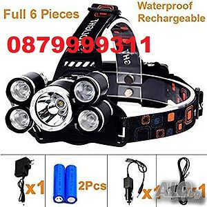МОЩЕН 5 LED петорен челник / фенер за глава Акумулаторен chelnik