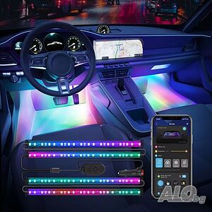 RGB LED Цветна Лента Ленти за Кола с дистанционно осветление неон автомобил